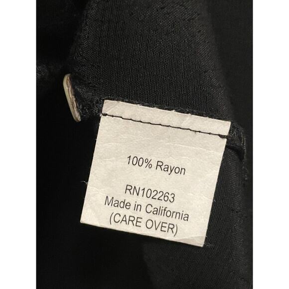 Loco Lindo Pintuck Button Up Shirt‎ Women Size Small Black V-neck Boho Flowy - Picture 5 of 5